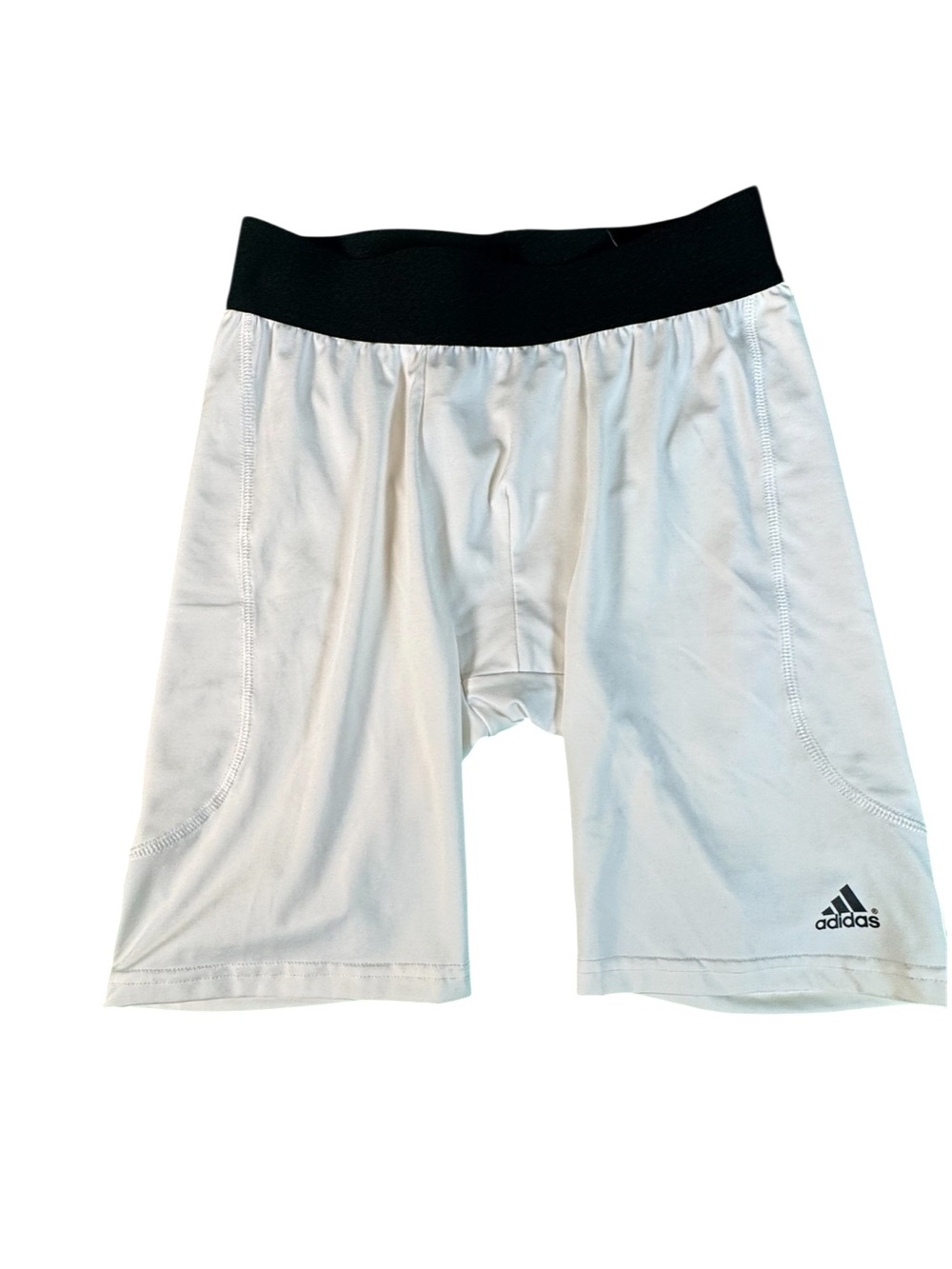 Adidas Men's White Compression Boxer Briefs with Black Waistband